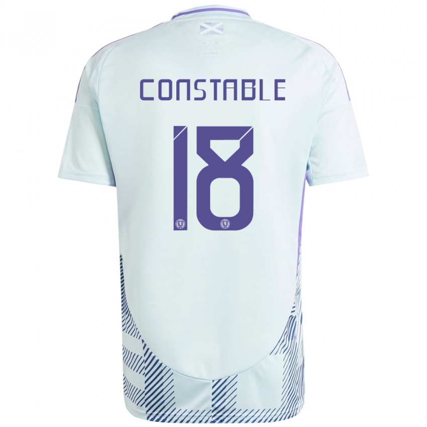 Niño Camiseta Escocia Scott Constable #18 Azul Menta Claro 2ª Equipación 24-26 La Camisa México