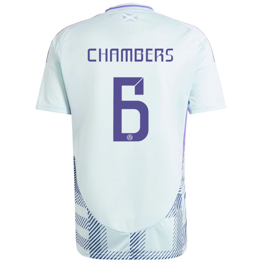 Niño Camiseta Escocia Sam Chambers #6 Azul Menta Claro 2ª Equipación 24-26 La Camisa México