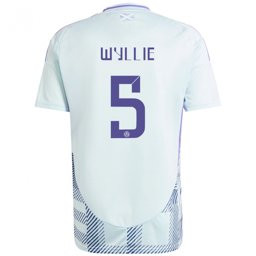 Niño Camiseta Escocia Jack Wyllie #5 Azul Menta Claro 2ª Equipación 24-26 La Camisa México