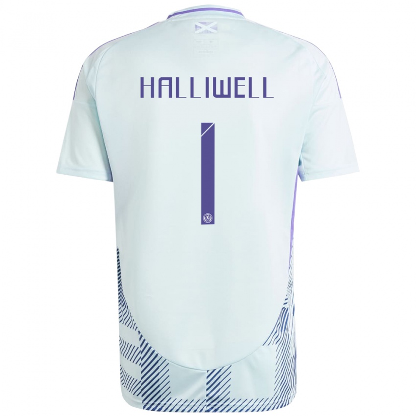 Niño Camiseta Escocia Alfie Halliwell #1 Azul Menta Claro 2ª Equipación 24-26 La Camisa México