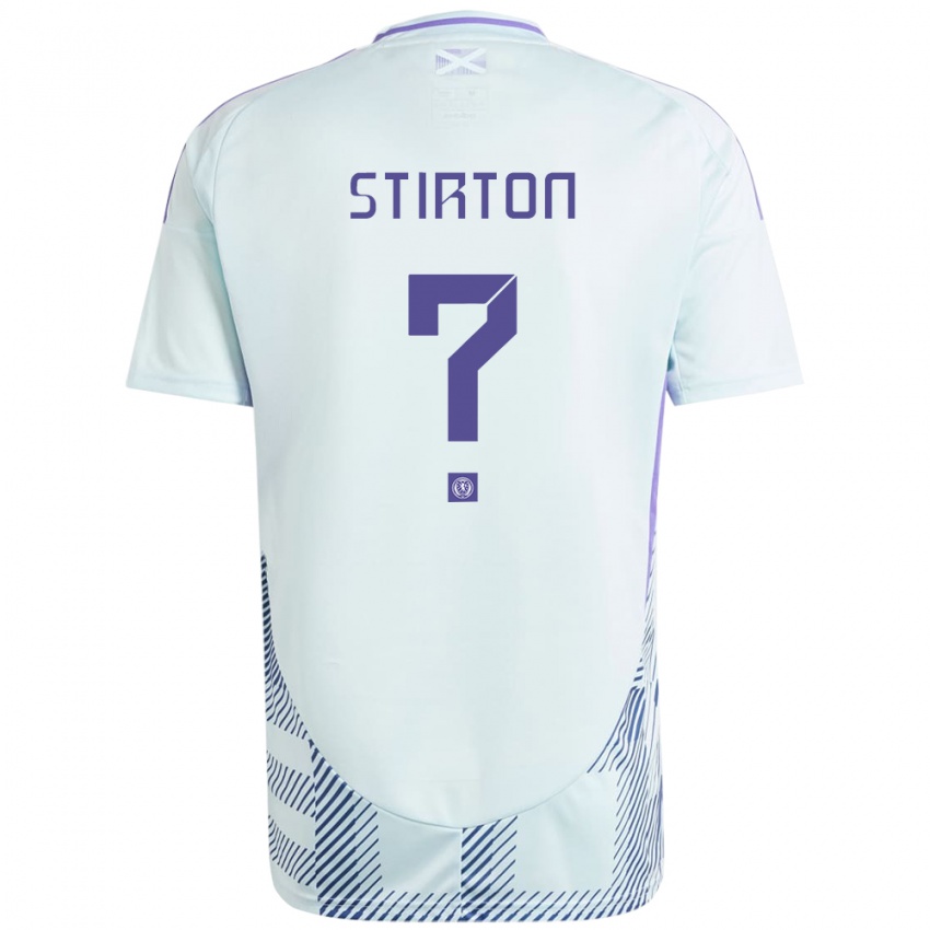 Niño Camiseta Escocia Owen Stirton #0 Azul Menta Claro 2ª Equipación 24-26 La Camisa México