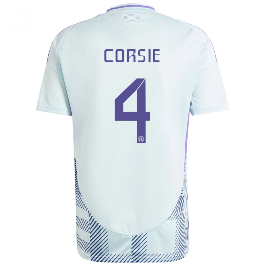 Niño Camiseta Escocia Rachel Corsie #4 Azul Menta Claro 2ª Equipación 24-26 La Camisa México