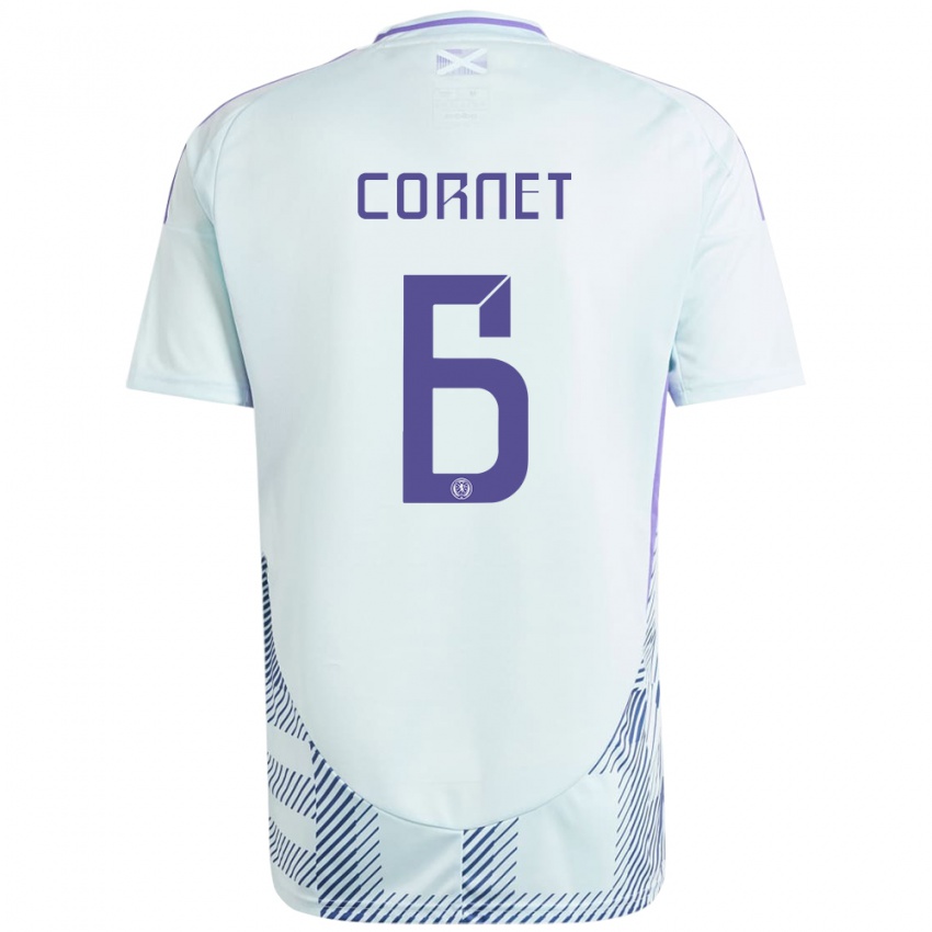 Niño Camiseta Escocia Chelsea Cornet #6 Azul Menta Claro 2ª Equipación 24-26 La Camisa México