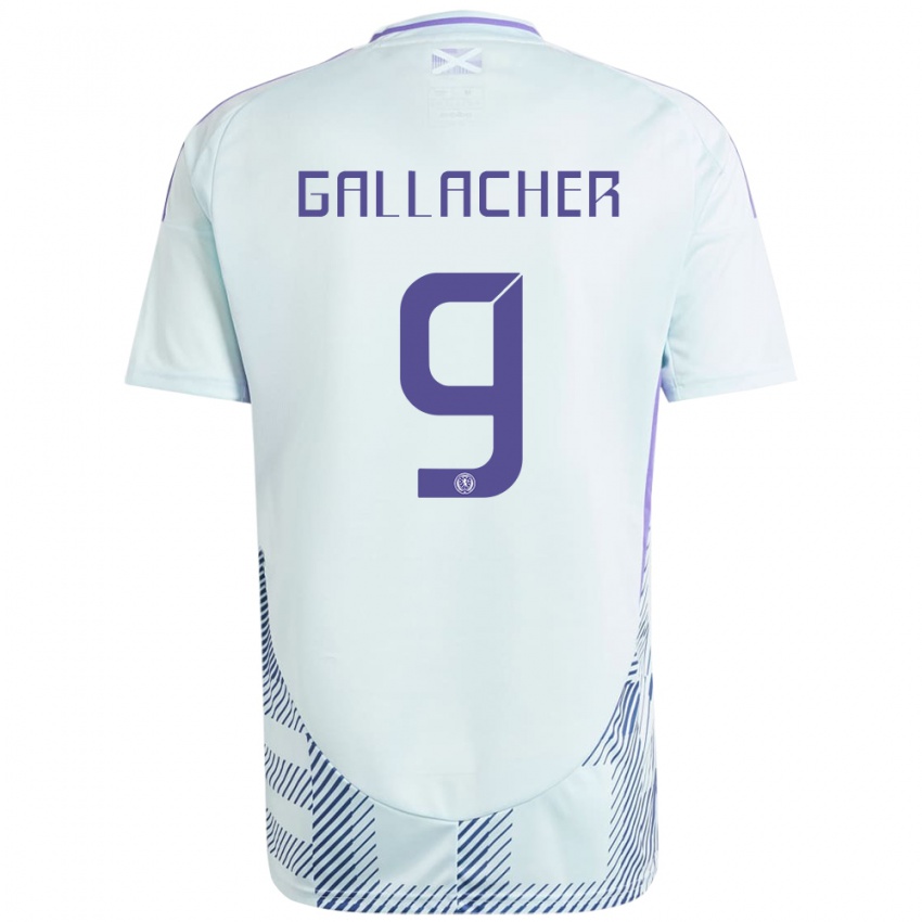 Niño Camiseta Escocia Amy Gallacher #9 Azul Menta Claro 2ª Equipación 24-26 La Camisa México