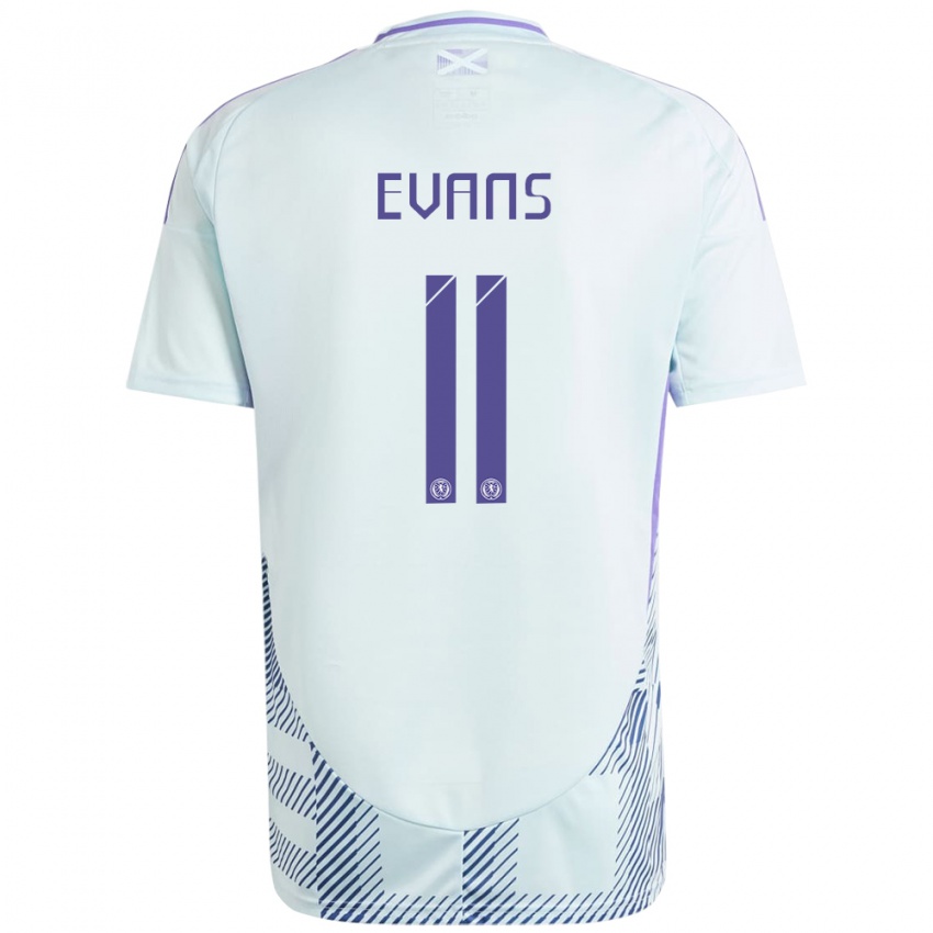 Niño Camiseta Escocia Lisa Evans #11 Azul Menta Claro 2ª Equipación 24-26 La Camisa México