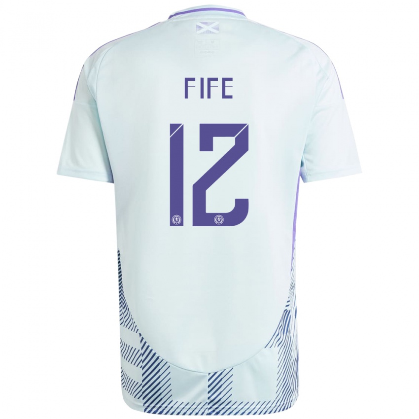 Niño Camiseta Escocia Jenna Fife #12 Azul Menta Claro 2ª Equipación 24-26 La Camisa México