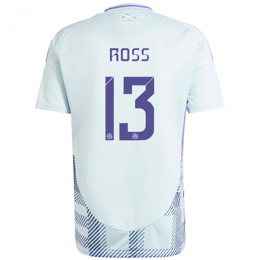 Niño Camiseta Escocia Jane Ross #13 Azul Menta Claro 2ª Equipación 24-26 La Camisa México