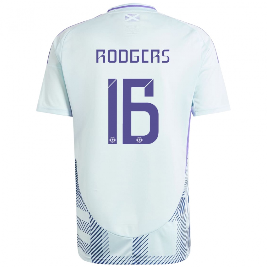 Niño Camiseta Escocia Amy Rodgers #16 Azul Menta Claro 2ª Equipación 24-26 La Camisa México