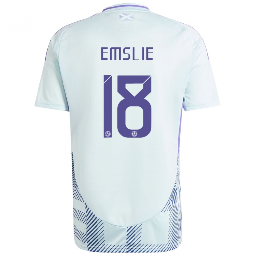 Niño Camiseta Escocia Claire Emslie #18 Azul Menta Claro 2ª Equipación 24-26 La Camisa México