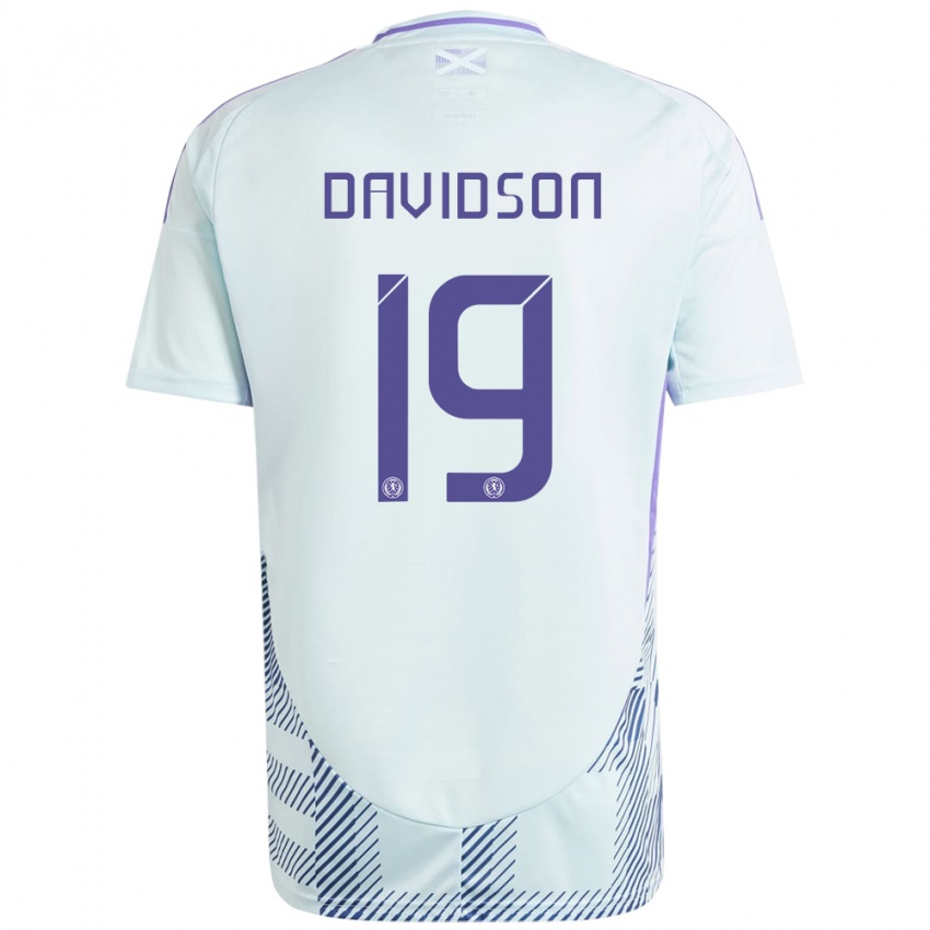 Niño Camiseta Escocia Lauren Davidson #19 Azul Menta Claro 2ª Equipación 24-26 La Camisa México