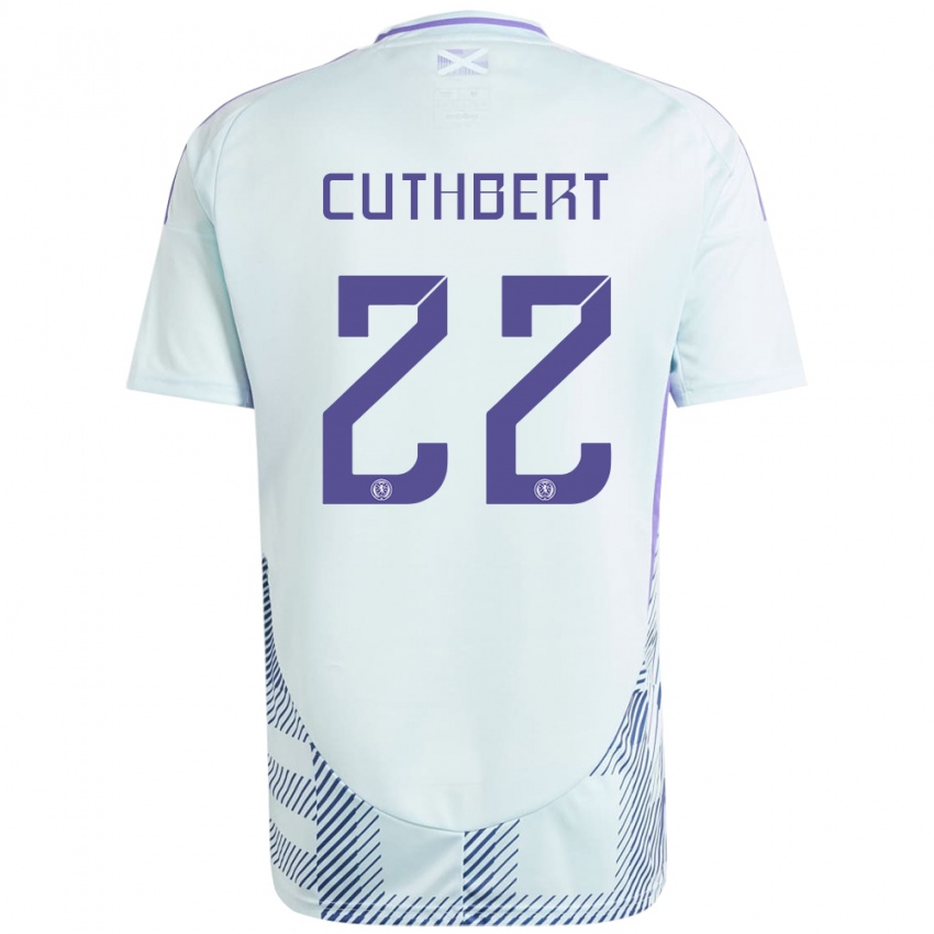Niño Camiseta Escocia Erin Cuthbert #22 Azul Menta Claro 2ª Equipación 24-26 La Camisa México