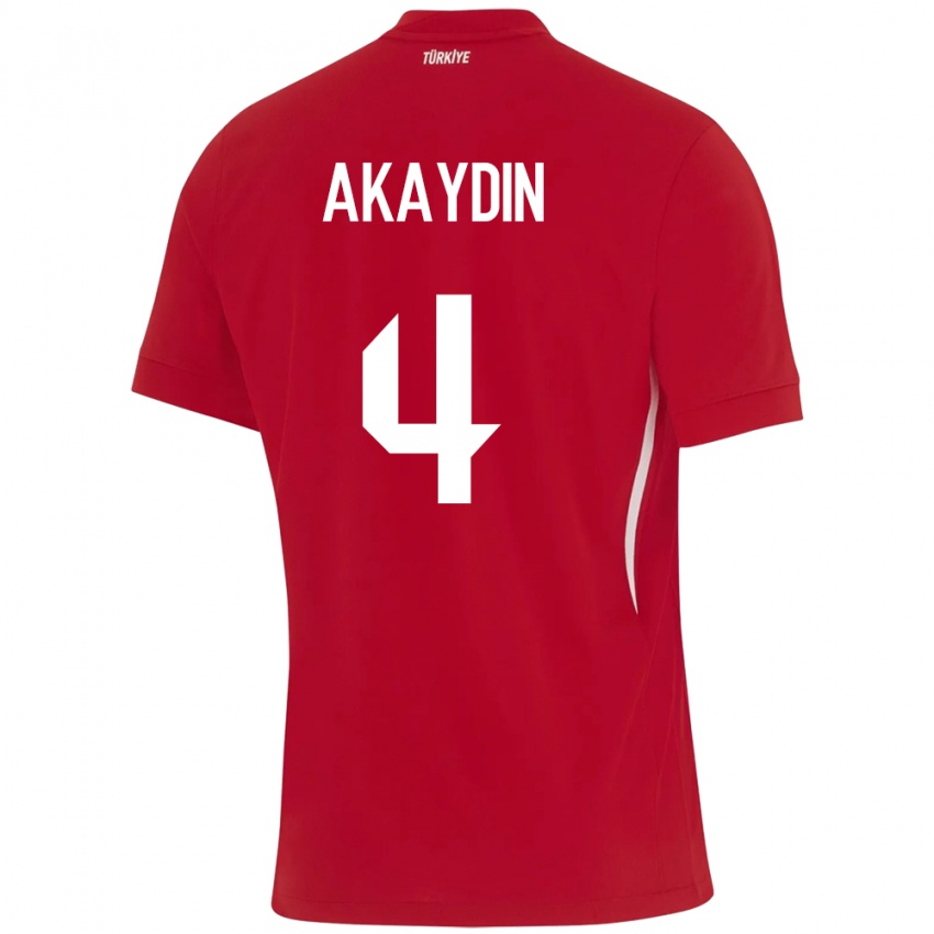 Niño Camiseta Turquía Samet Akaydin #4 Rojo 2ª Equipación 24-26 La Camisa México