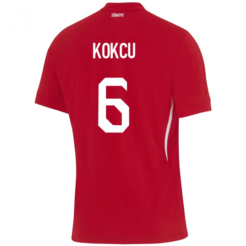 Niño Camiseta Turquía Orkun Kökçü #6 Rojo 2ª Equipación 24-26 La Camisa México