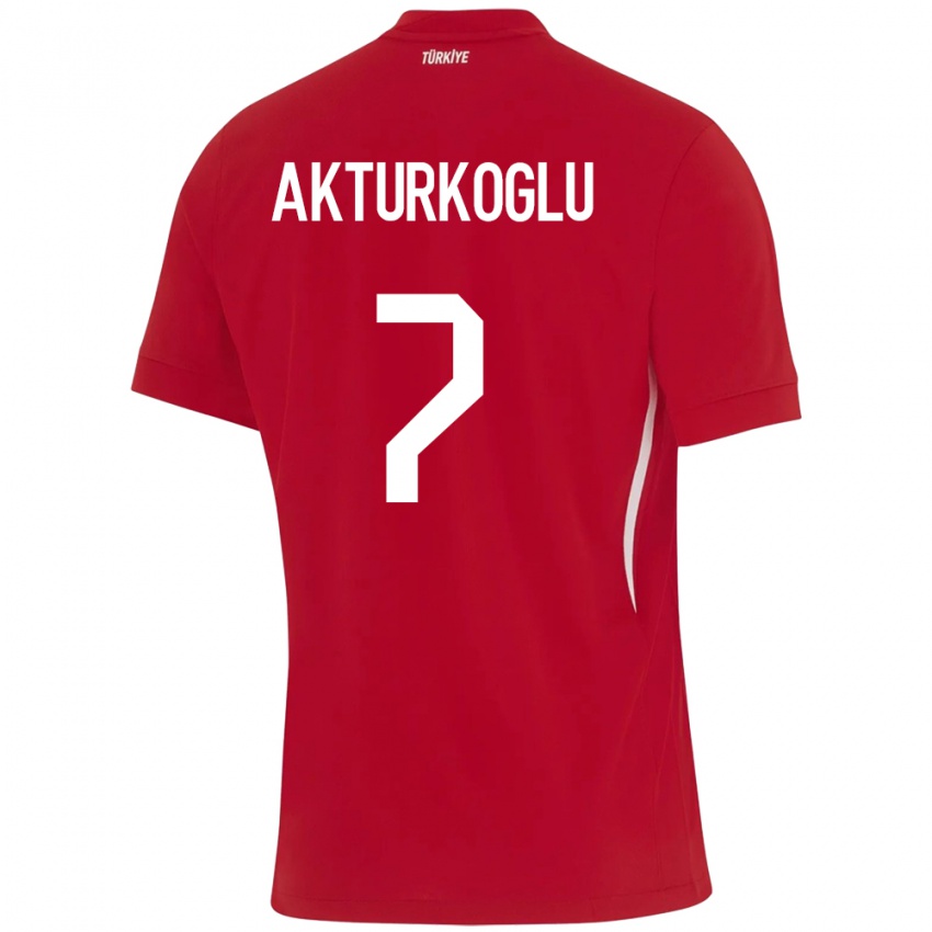 Niño Camiseta Turquía Kerem Aktürkoğlu #7 Rojo 2ª Equipación 24-26 La Camisa México