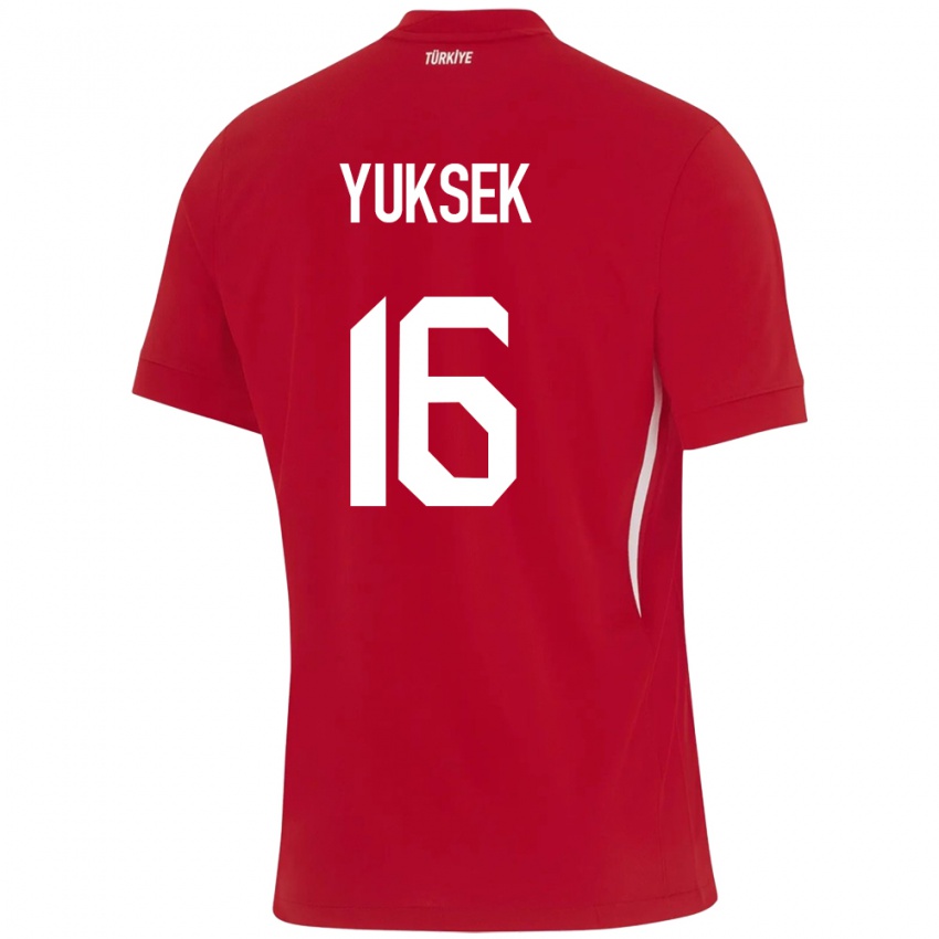 Niño Camiseta Turquía İsmail Yüksek #16 Rojo 2ª Equipación 24-26 La Camisa México