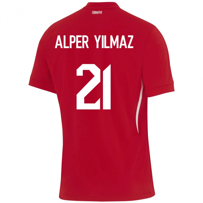 Niño Camiseta Turquía Barış Alper Yılmaz #21 Rojo 2ª Equipación 24-26 La Camisa México