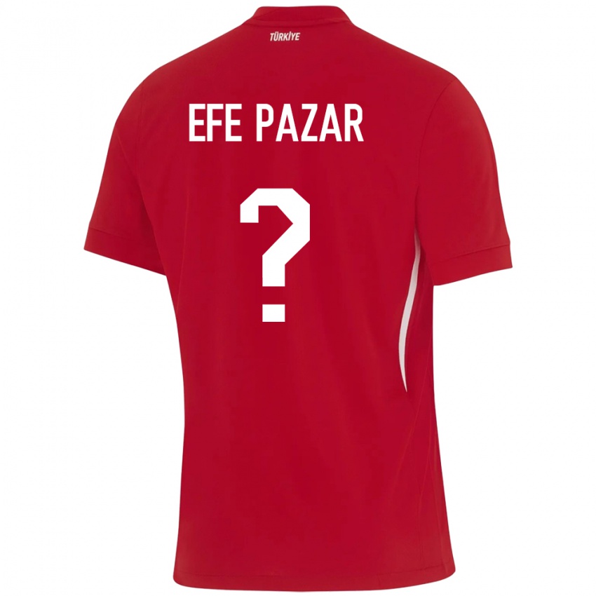 Niño Camiseta Turquía Alper Efe Pazar #0 Rojo 2ª Equipación 24-26 La Camisa México