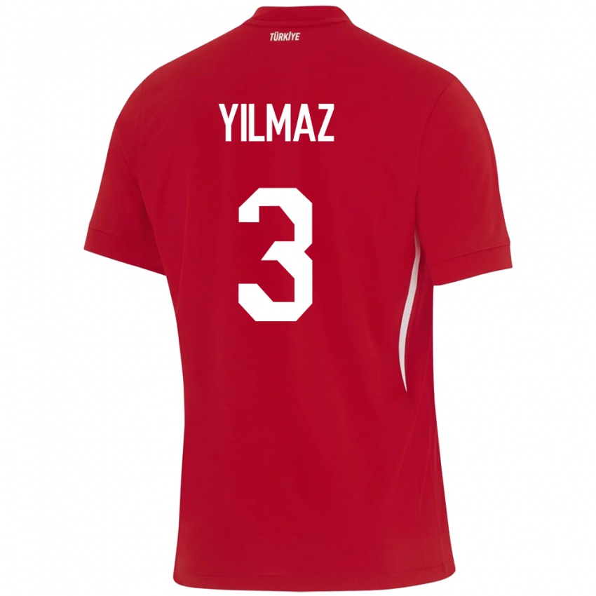 Niño Camiseta Turquía Berkay Yılmaz #3 Rojo 2ª Equipación 24-26 La Camisa México