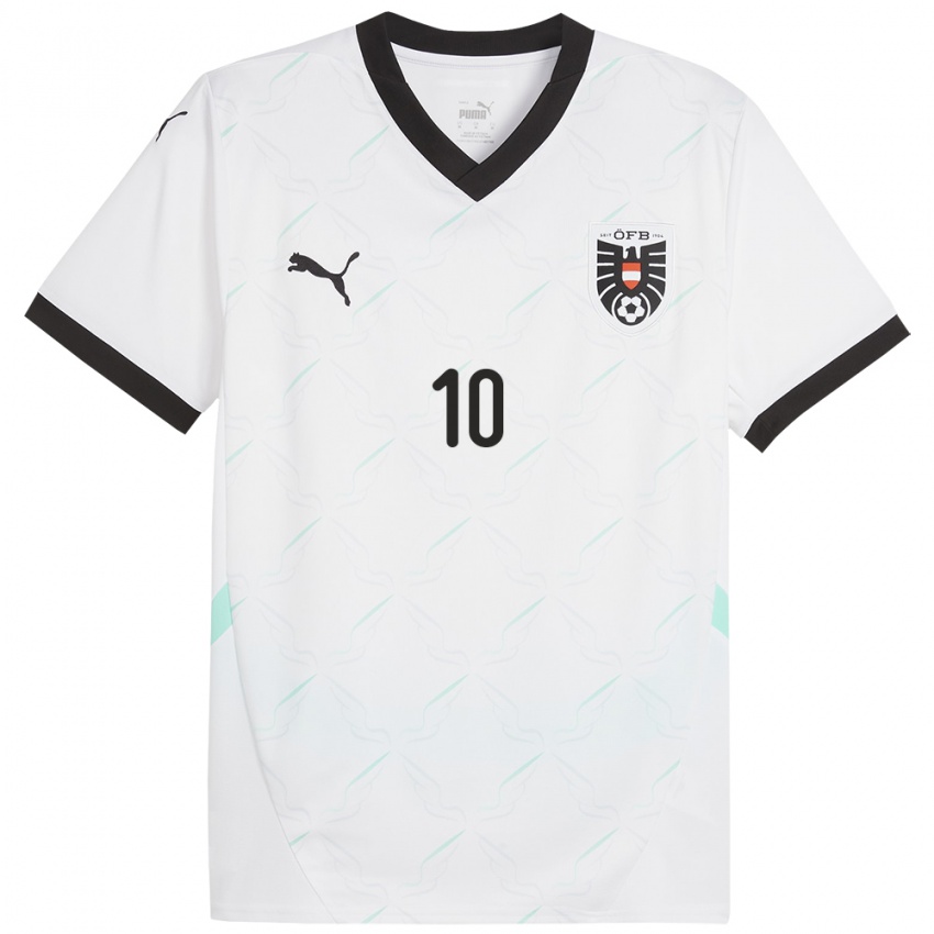 Niño Camiseta Austria Yusuf Demir #10 Blanco 2ª Equipación 24-26 La Camisa México