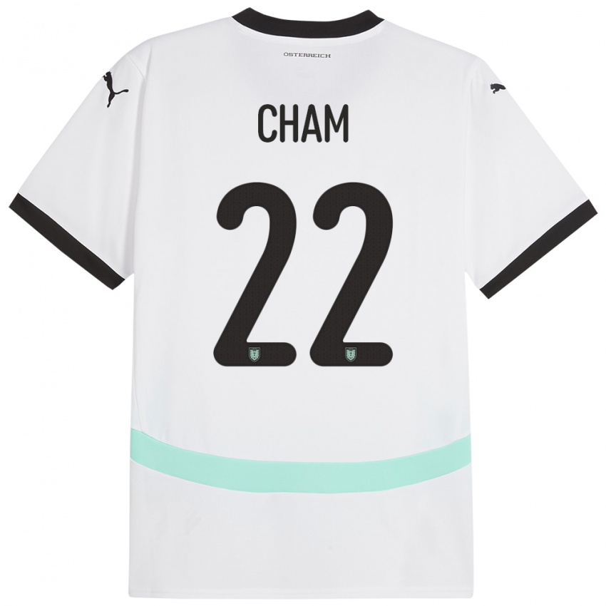 Niño Camiseta Austria Muhammed Cham #22 Blanco 2ª Equipación 24-26 La Camisa México