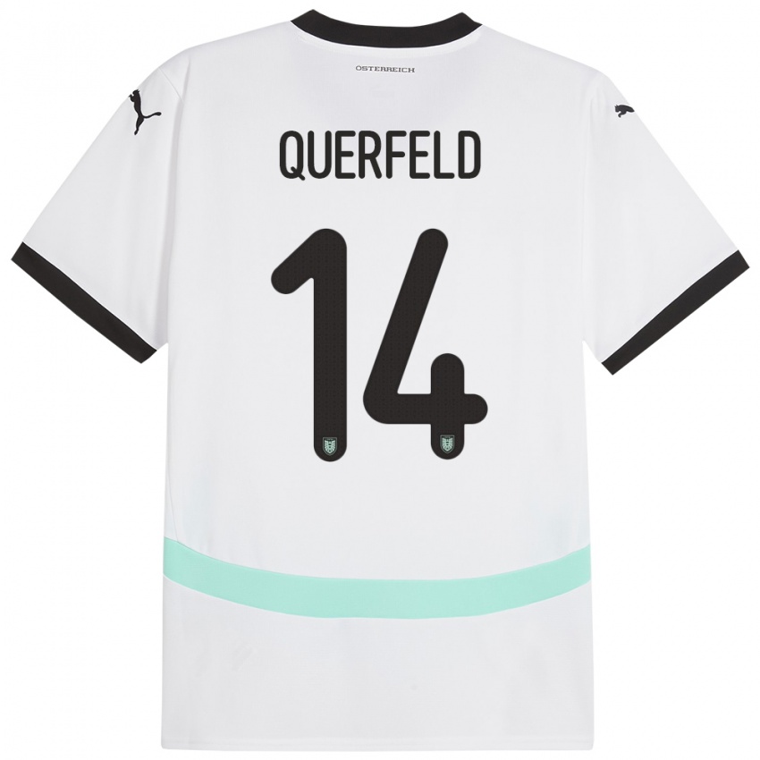 Niño Camiseta Austria Leopold Querfeld #14 Blanco 2ª Equipación 24-26 La Camisa México