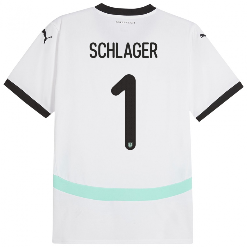 Niño Camiseta Austria Alexander Schlager #1 Blanco 2ª Equipación 24-26 La Camisa México