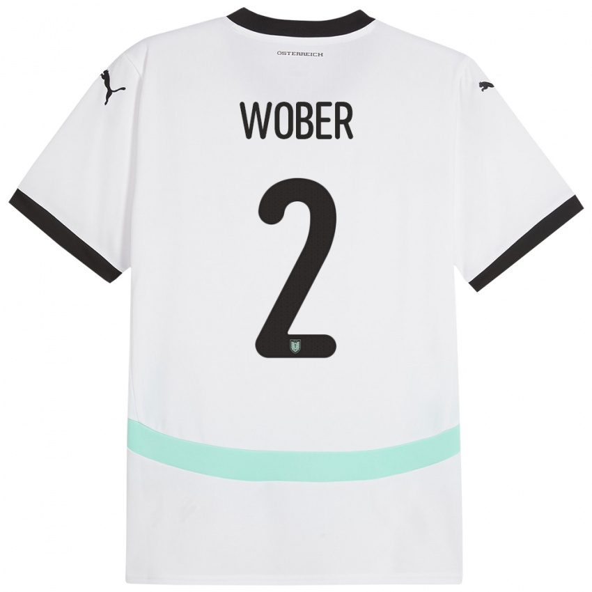 Niño Camiseta Austria Maximilian Wöber #2 Blanco 2ª Equipación 24-26 La Camisa México