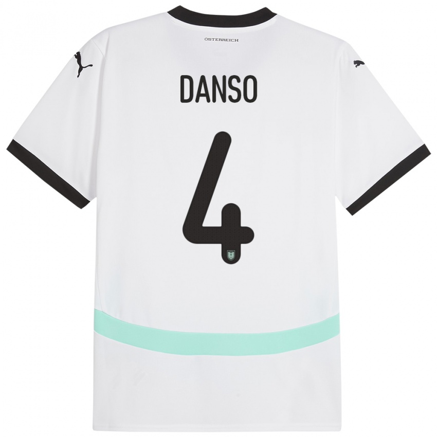 Niño Camiseta Austria Kevin Danso #4 Blanco 2ª Equipación 24-26 La Camisa México