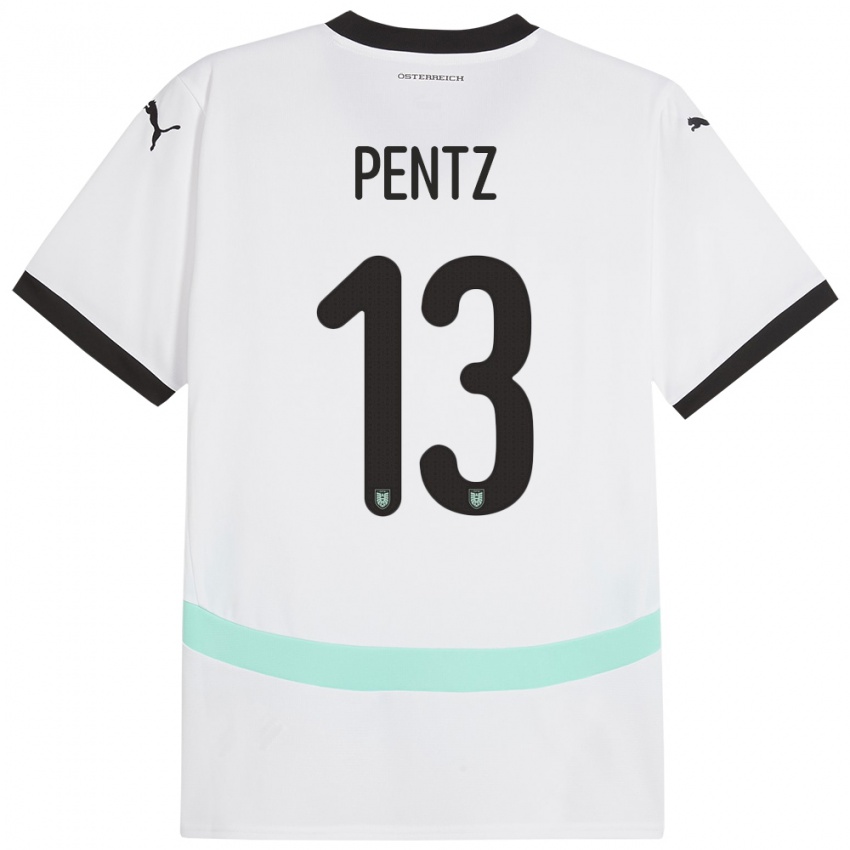 Niño Camiseta Austria Patrick Pentz #13 Blanco 2ª Equipación 24-26 La Camisa México