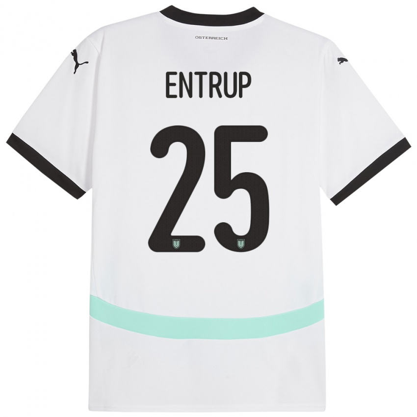 Niño Camiseta Austria Maximilian Entrup #25 Blanco 2ª Equipación 24-26 La Camisa México