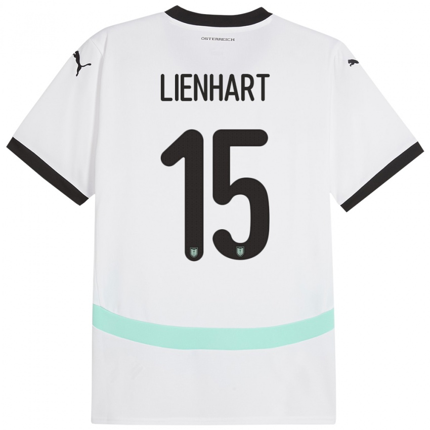 Niño Camiseta Austria Philipp Lienhart #15 Blanco 2ª Equipación 24-26 La Camisa México