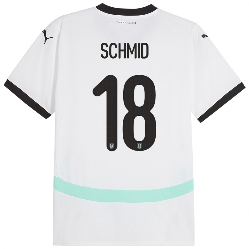 Niño Camiseta Austria Romano Schmid #18 Blanco 2ª Equipación 24-26 La Camisa México