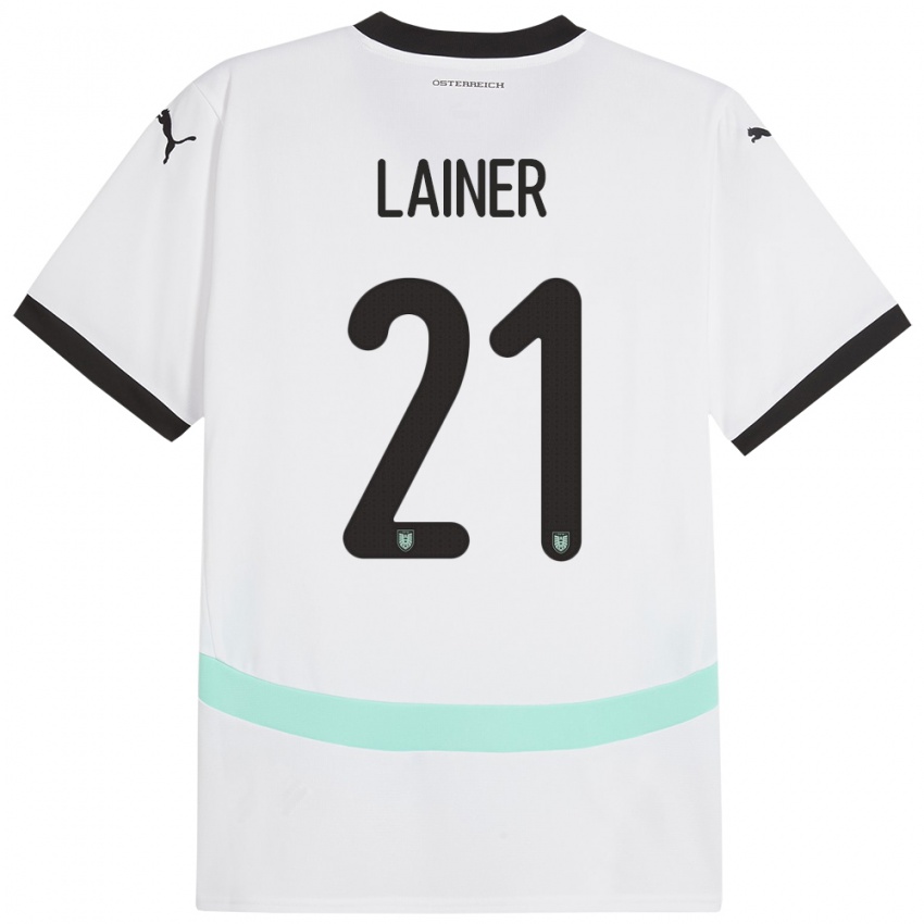 Niño Camiseta Austria Stefan Lainer #21 Blanco 2ª Equipación 24-26 La Camisa México