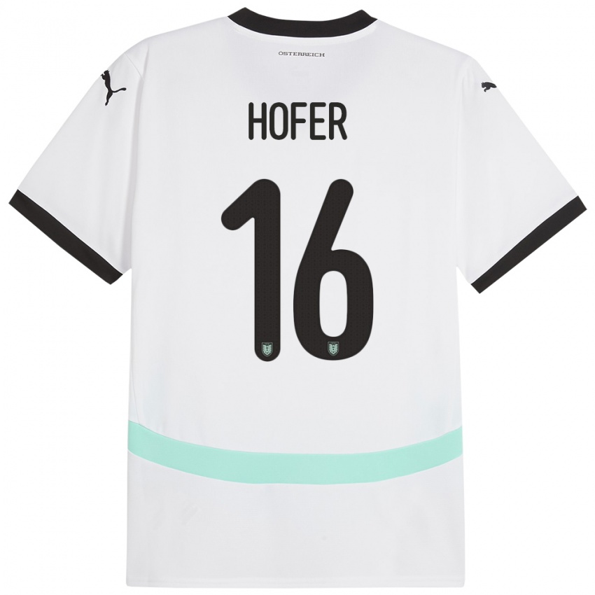 Niño Camiseta Austria Raphael Hofer #16 Blanco 2ª Equipación 24-26 La Camisa México