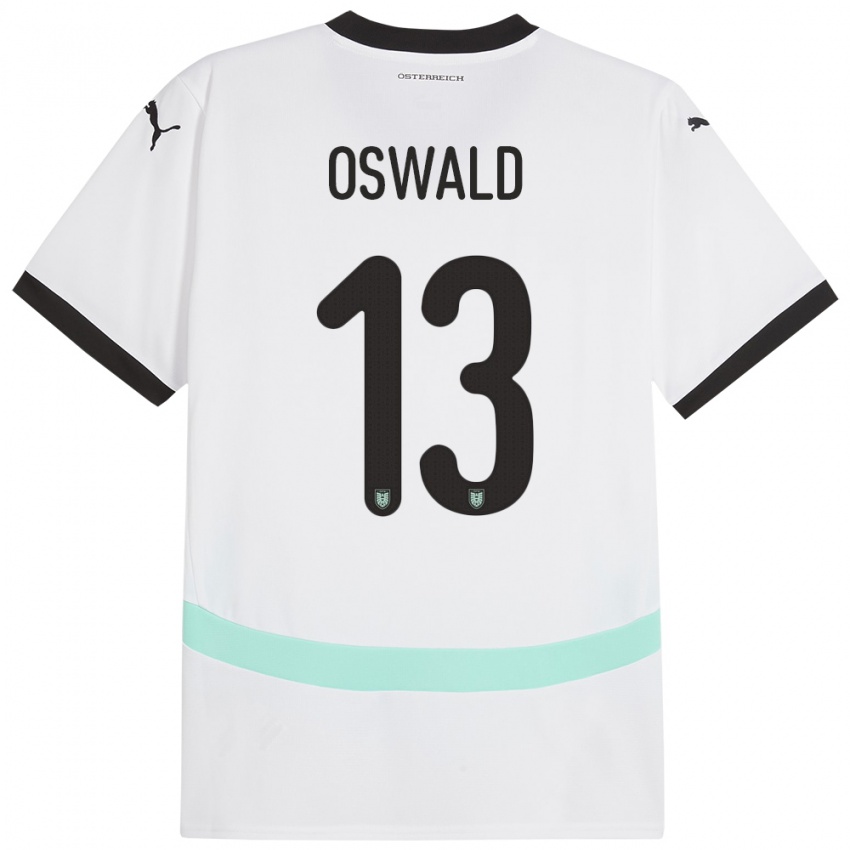 Niño Camiseta Austria Moritz Oswald #13 Blanco 2ª Equipación 24-26 La Camisa México