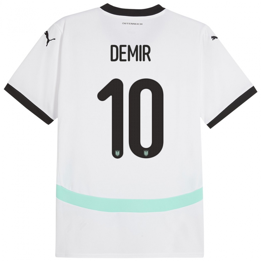 Niño Camiseta Austria Yusuf Demir #10 Blanco 2ª Equipación 24-26 La Camisa México