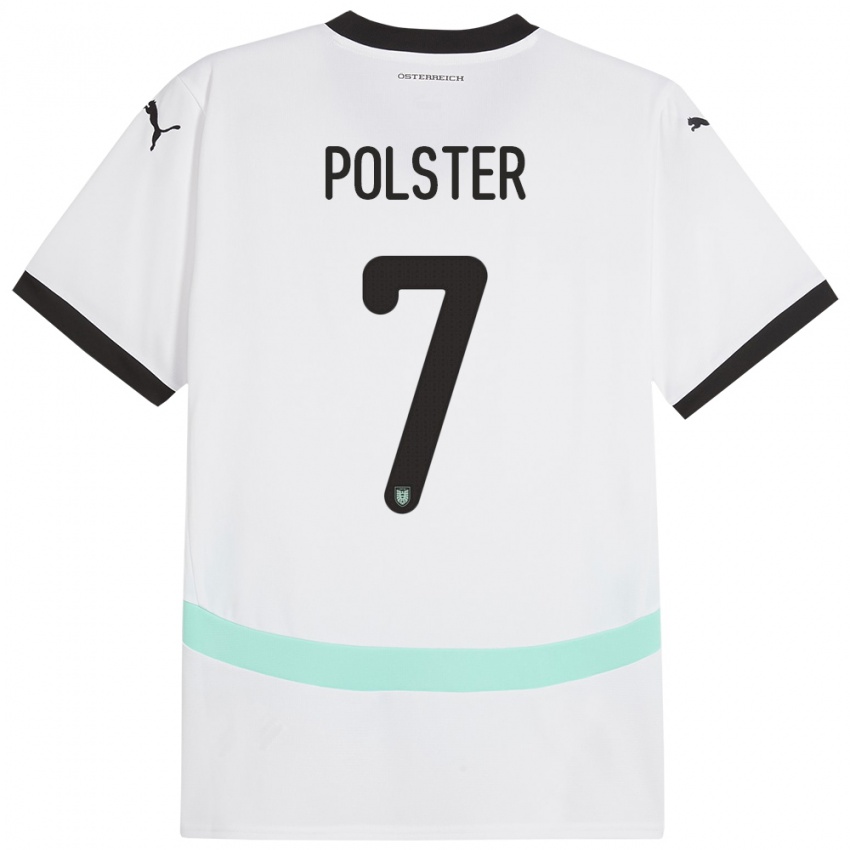 Niño Camiseta Austria Manuel Polster #7 Blanco 2ª Equipación 24-26 La Camisa México