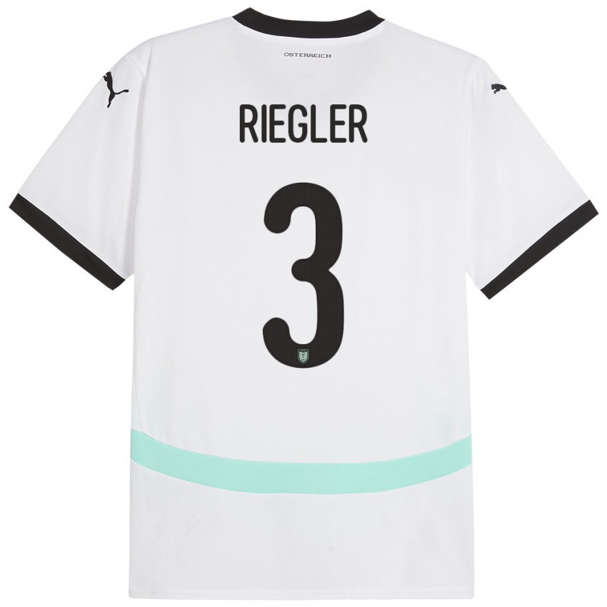 Niño Camiseta Austria David Riegler #3 Blanco 2ª Equipación 24-26 La Camisa México