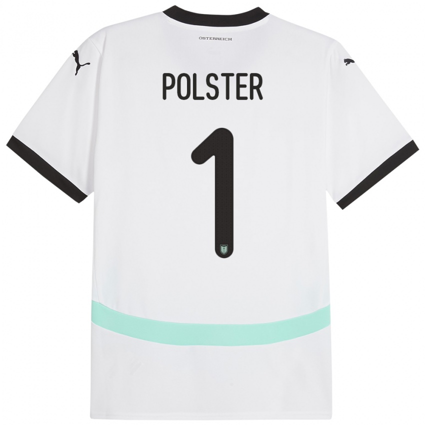 Niño Camiseta Austria Nikolas Polster #1 Blanco 2ª Equipación 24-26 La Camisa México