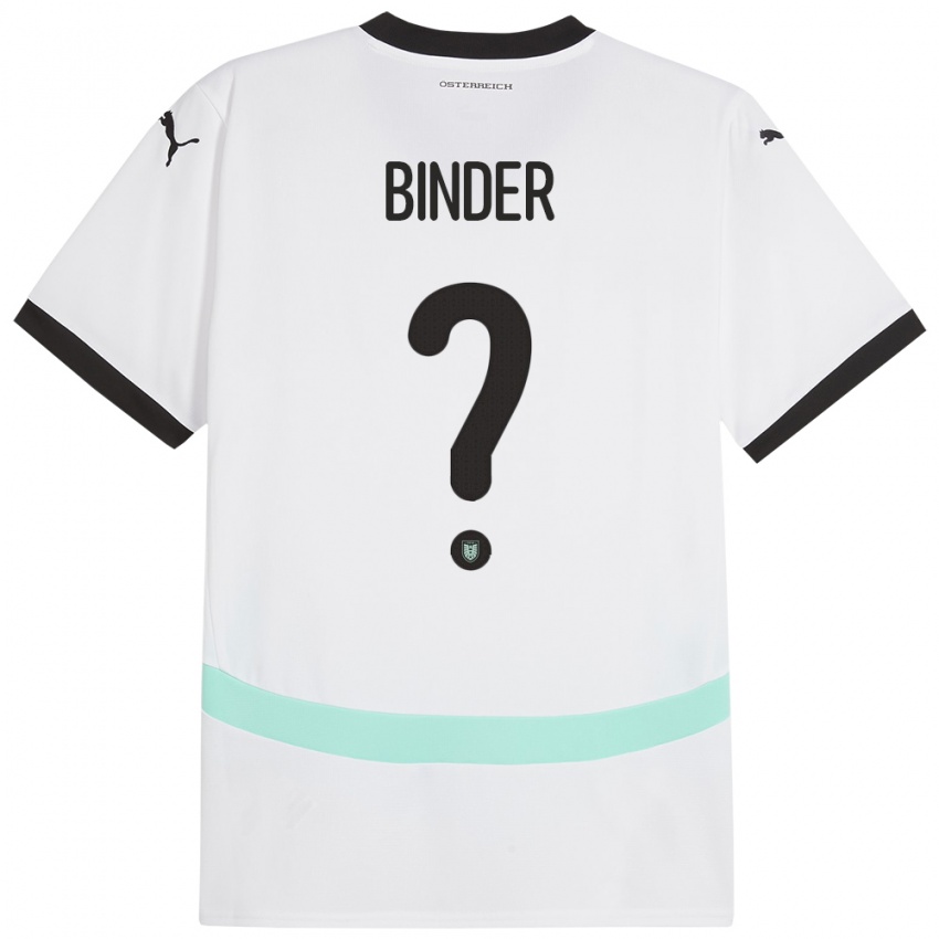 Niño Camiseta Austria Nicolas Binder #0 Blanco 2ª Equipación 24-26 La Camisa México