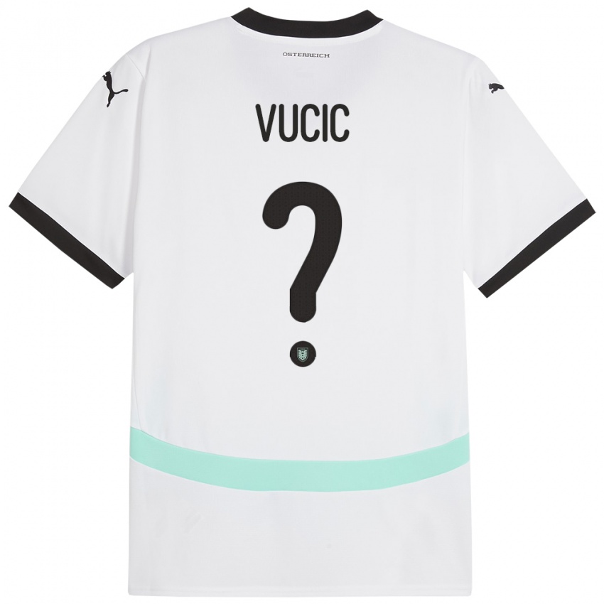 Niño Camiseta Austria Romeo Vucic #0 Blanco 2ª Equipación 24-26 La Camisa México