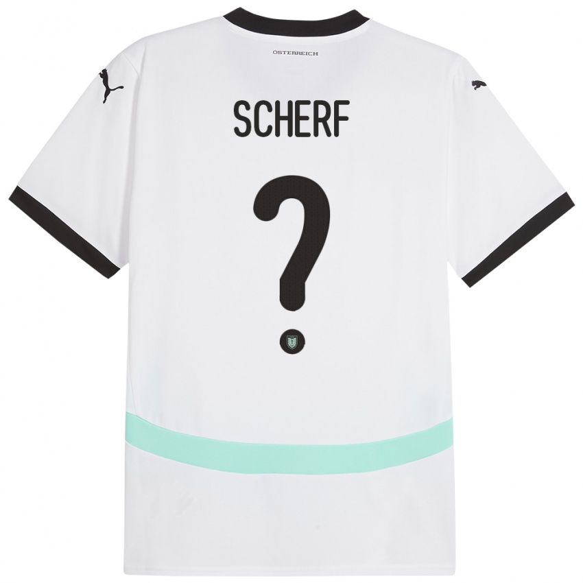 Niño Camiseta Austria Elias Scherf #0 Blanco 2ª Equipación 24-26 La Camisa México