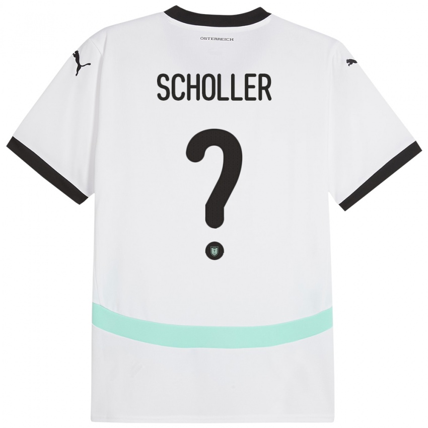 Niño Camiseta Austria Jakob Schöller #0 Blanco 2ª Equipación 24-26 La Camisa México