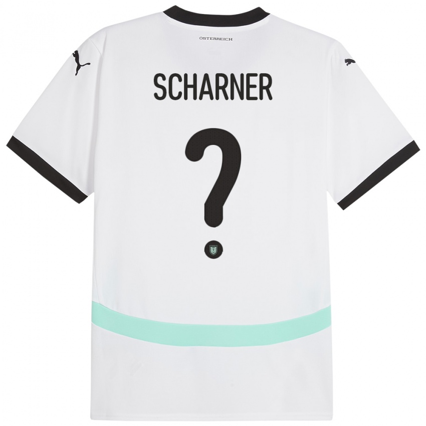 Niño Camiseta Austria Benedict Scharner #0 Blanco 2ª Equipación 24-26 La Camisa México