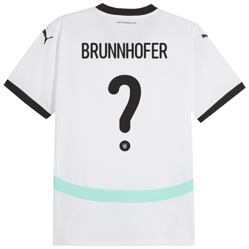 Niño Camiseta Austria Jakob Brunnhofer #0 Blanco 2ª Equipación 24-26 La Camisa México