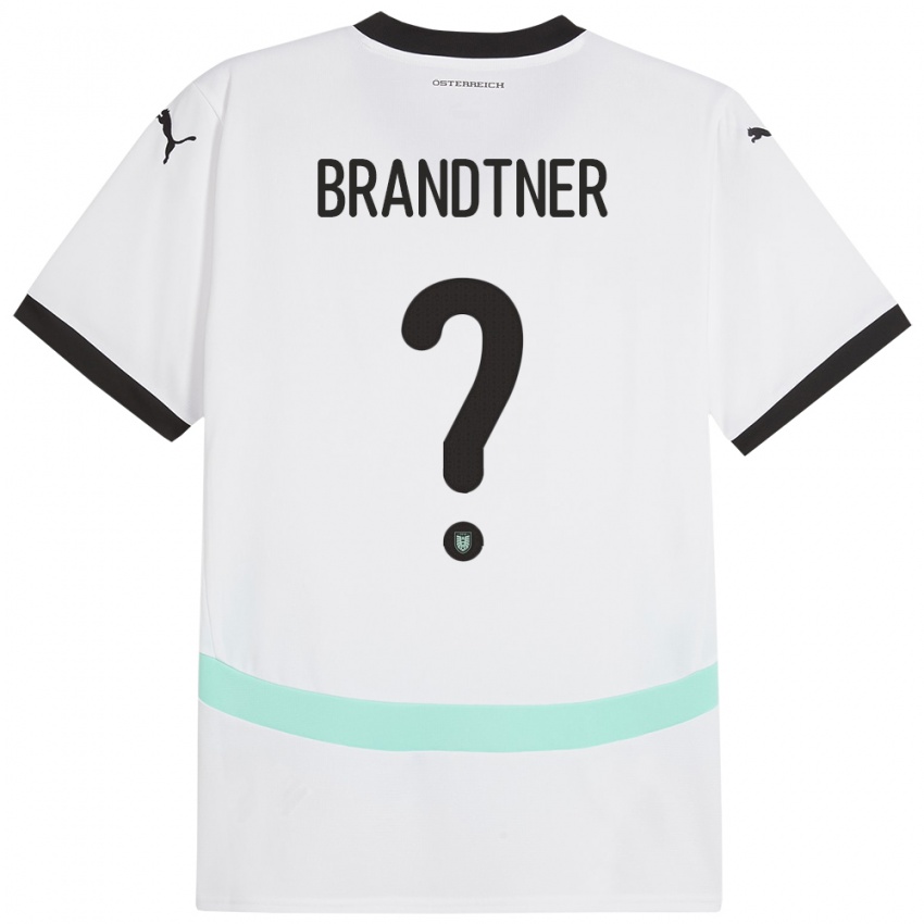 Niño Camiseta Austria Jakob Brandtner #0 Blanco 2ª Equipación 24-26 La Camisa México