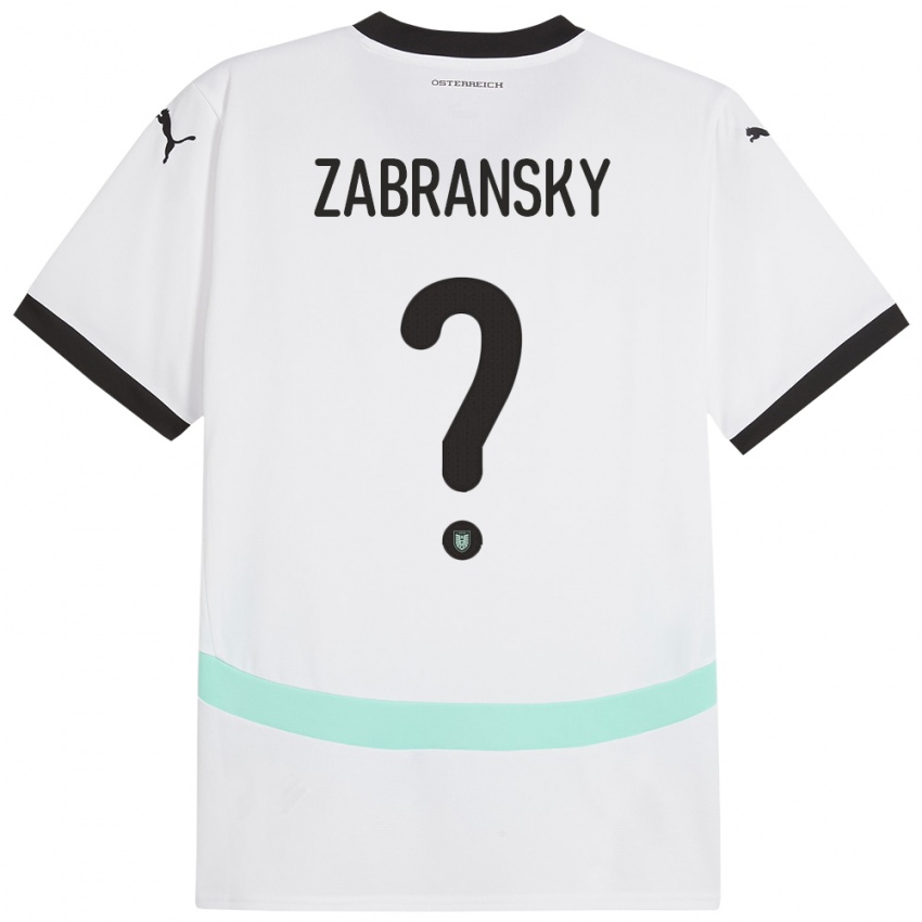 Niño Camiseta Austria Valentin Zabransky #0 Blanco 2ª Equipación 24-26 La Camisa México