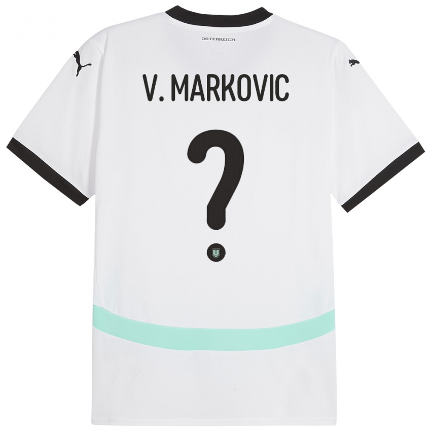 Niño Camiseta Austria Vasilije Markovic #0 Blanco 2ª Equipación 24-26 La Camisa México