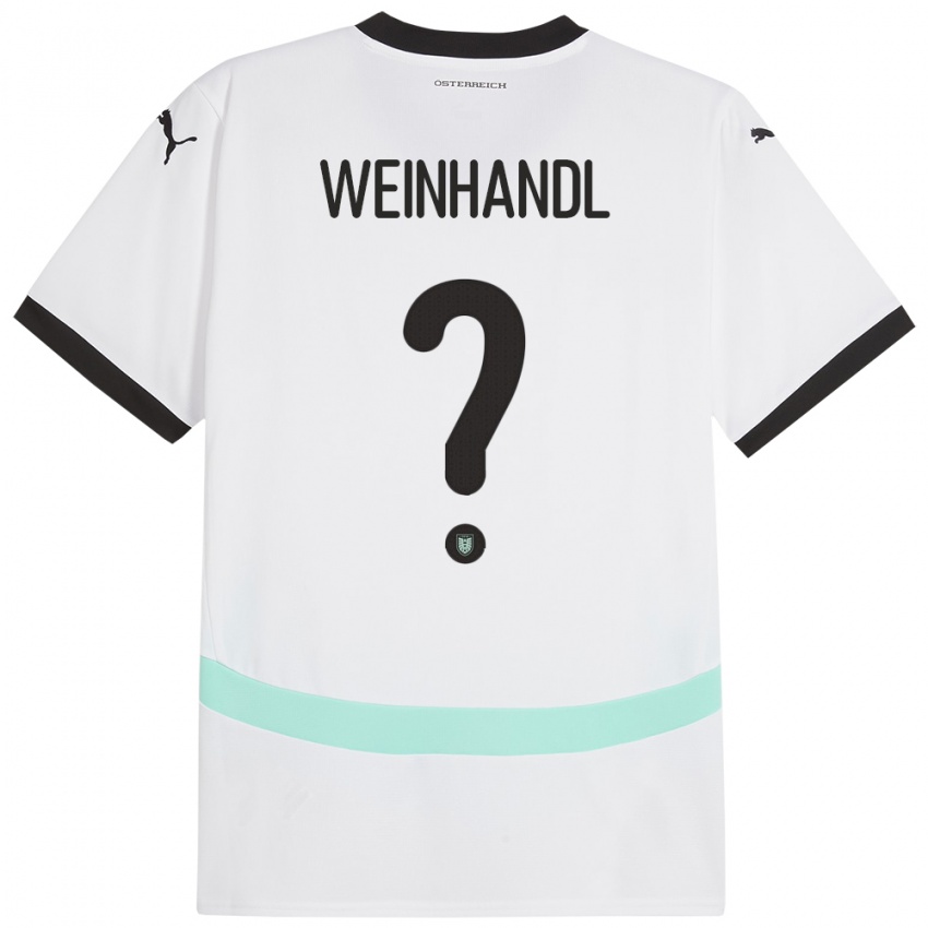 Niño Camiseta Austria Luca Weinhandl #0 Blanco 2ª Equipación 24-26 La Camisa México