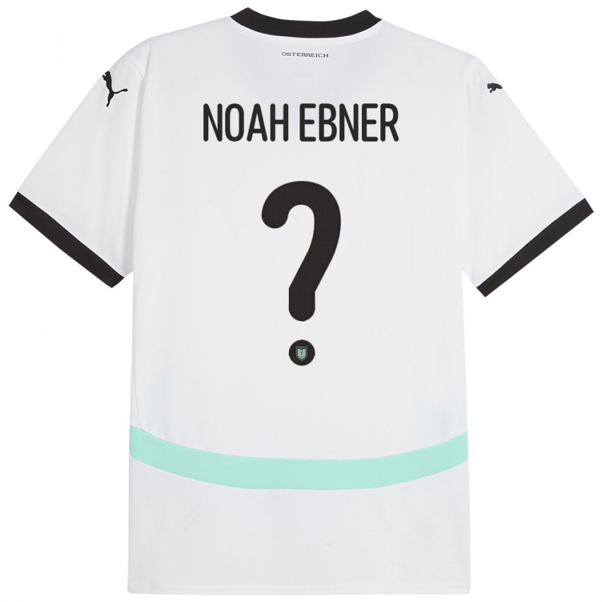 Niño Camiseta Austria Noah Ebner #0 Blanco 2ª Equipación 24-26 La Camisa México